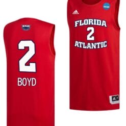 Nicholas Boyd Jersey #2 FAU Owls College Basketball 2023 NCAA March Madness Red