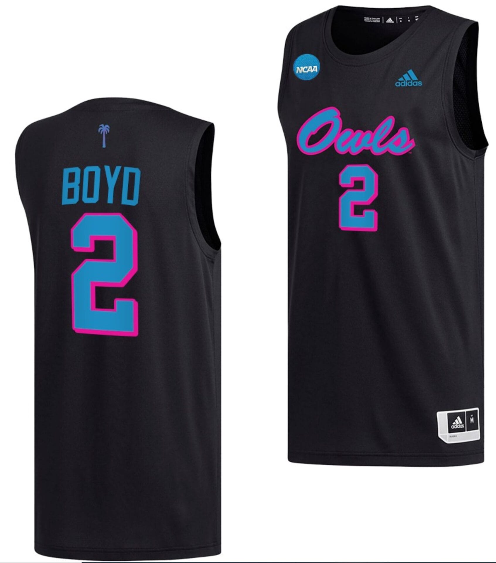 Nicholas Boyd Jersey #2 FAU Owls College Basketball 2023 NCAA March Madness Black