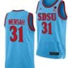 Nathan Mensah Jersey #31 San Diego State Aztecs College Basketball Blue Alternate