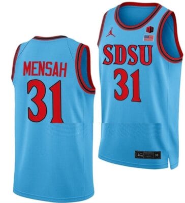 Nathan Mensah Jersey #31 San Diego State Aztecs College Basketball Blue Alternate