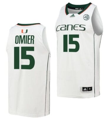 Norchad Omier Jersey Miami Hurricanes College Basketball White #15
