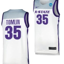 Nae'Qwan Tomlin Jersey #35 Kansas State Wildcats College Basketball 2023 NCAA March Madness White