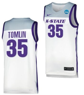 Nae'Qwan Tomlin Jersey #35 Kansas State Wildcats College Basketball 2023 NCAA March Madness White