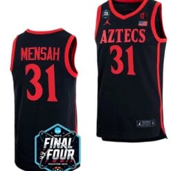 Nathan Mensah Jersey #31 San Diego State Aztecs 2023 NCAA National Championship March Madness Black