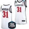 Nathan Mensah Jersey San Diego State Aztecs College Basketball 2023 NCAA Final Four White #31