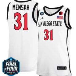 Nathan Mensah Jersey San Diego State Aztecs College Basketball 2023 NCAA Final Four White #31