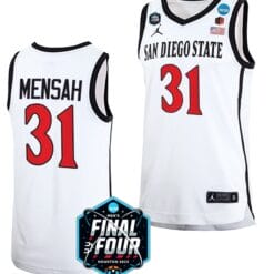 Nathan Mensah Jersey San Diego State Aztecs College Basketball 2023 NCAA Final Four White #31