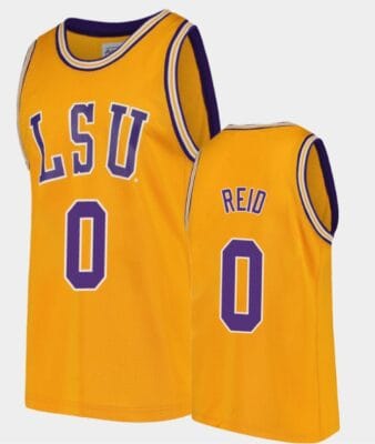 Naz Reid Jersey LSU Tigers College Basketball Gold Replica #0