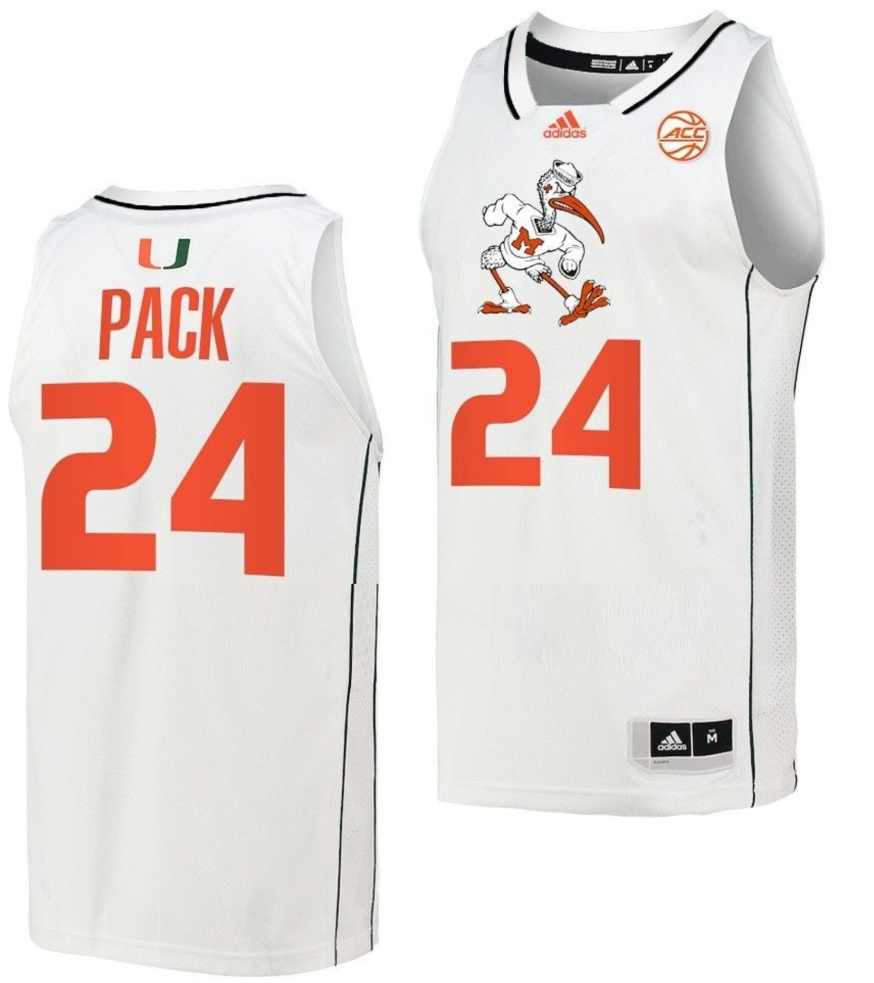 Nijel Pack Jersey Miami Hurricanes College Basketball White #24