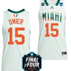 Norchad Omier Jersey Miami Hurricanes 2023 NCAA March Madness White College Basketball #15