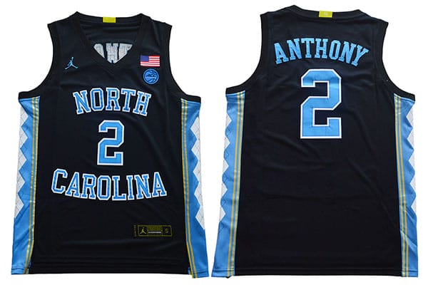 Cole Anthony Jersey #2 North Carolina Tar Heels NCAA Basketball Black