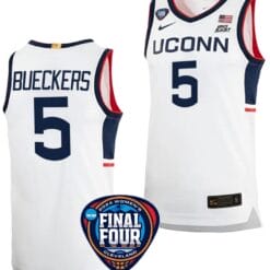 Paige Bueckers Jersey #5 UConn Huskies Basketball 2024 NCAA March Madness Final Four White