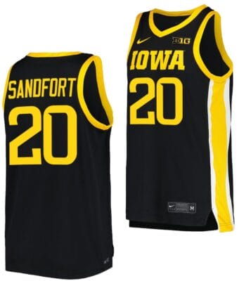 Payton Sandfort Jersey Iowa Hawkeyes College Basketball Replica Black #20