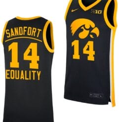 Pryce Sandfort Jersey Iowa Hawkeyes College Basketball Swingman Black