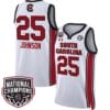 Raven Johnson Jersey #25 South Carolina Gamecocks Basketball 2024 National Champions All Stitched White