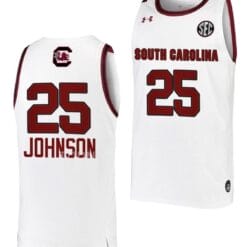 Raven Johnson Jersey #25 South Carolina Gamecocks College Basketball White