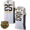 Raven Johnson Jersey #25 South Carolina Gamecocks Basketball 2024 National Champions All Stitched White Gold