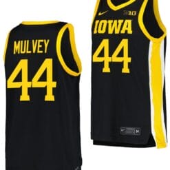 Riley Mulvey Jersey Iowa Hawkeyes College Basketball Black #44