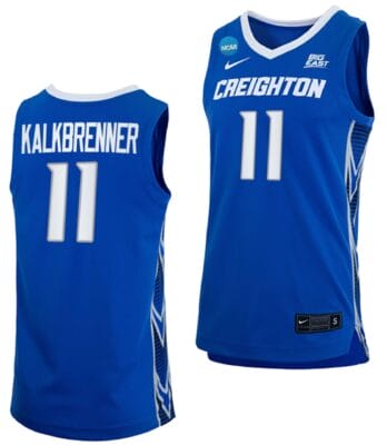 Ryan Kalkbrenner Jersey #11 Creighton Bluejays College Basketball 2023 NCAA March Madness Blue