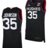 Samson Johnson Jersey UConn Huskies College Basketball Limited Black #35