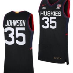 Samson Johnson Jersey UConn Huskies College Basketball Limited Black #35