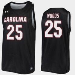 Seventh Woods Jersey #25 South Carolina Gamecocks College Basketball Black Replica