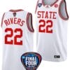 Saniya Rivers Jersey #22 NC State Wolfpack Basketball 2024 NCAA March Madness Final Four White