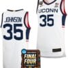 Samson Johnson Jersey #35 UConn Huskies Basketball 2024 NCAA March Madness Final Four White
