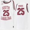 Seventh Woods Jersey #25 South Carolina Gamecocks College Basketball White Replica