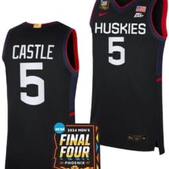 Stephon Castle Jersey #5 UConn Huskies Basketball 2024 NCAA March Madness Final Four Navy