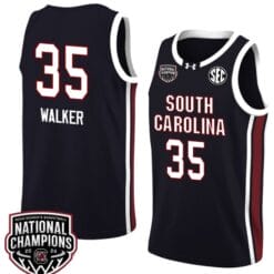Sakima Walker Jersey #35 South Carolina Gamecocks 2024 NCAA Basketball National Champions Black