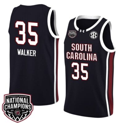 Sakima Walker Jersey #35 South Carolina Gamecocks 2024 NCAA Basketball National Champions Black