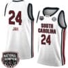 Sahnya Jah Jersey #24 South Carolina Gamecocks 2024 NCAA Basketball National Champions White Red