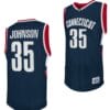 Samson Johnson Jersey UConn Huskies College Basketball Navy Retro #35