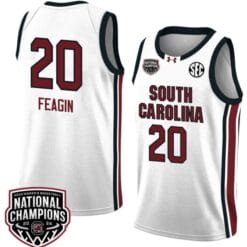 Sania Feagin Jersey #20 South Carolina Gamecocks 2024 NCAA Basketball National Champions White Red