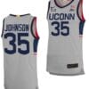 Samson Johnson Jersey UConn Huskies College Basketball Limited Gray #35