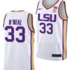 Shaquille O'Neal Jersey LSU Tigers College Basketball Limited White #33