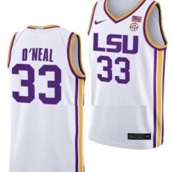Shaquille O'Neal Jersey LSU Tigers College Basketball Limited White #33