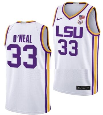 Shaquille O'Neal Jersey LSU Tigers College Basketball Limited White #33