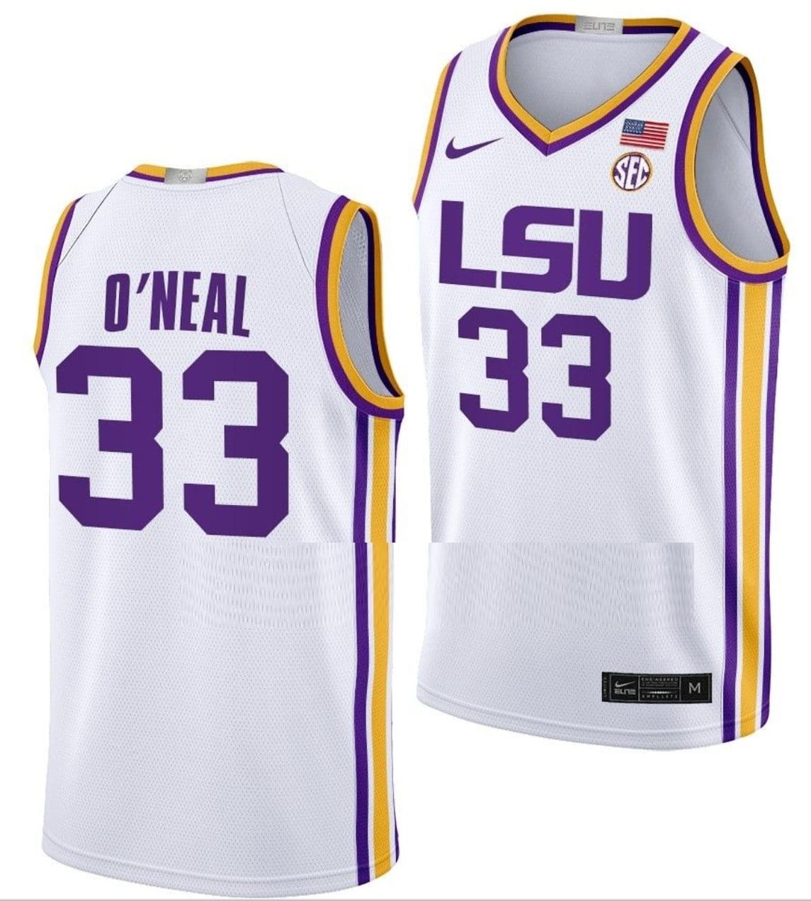Shaquille O'Neal Jersey LSU Tigers College Basketball Limited White #33