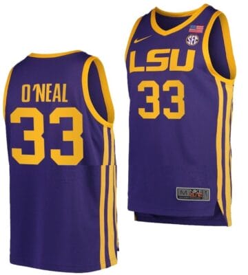 Shaquille O'Neal Jersey LSU Tigers College Basketball Purple #33