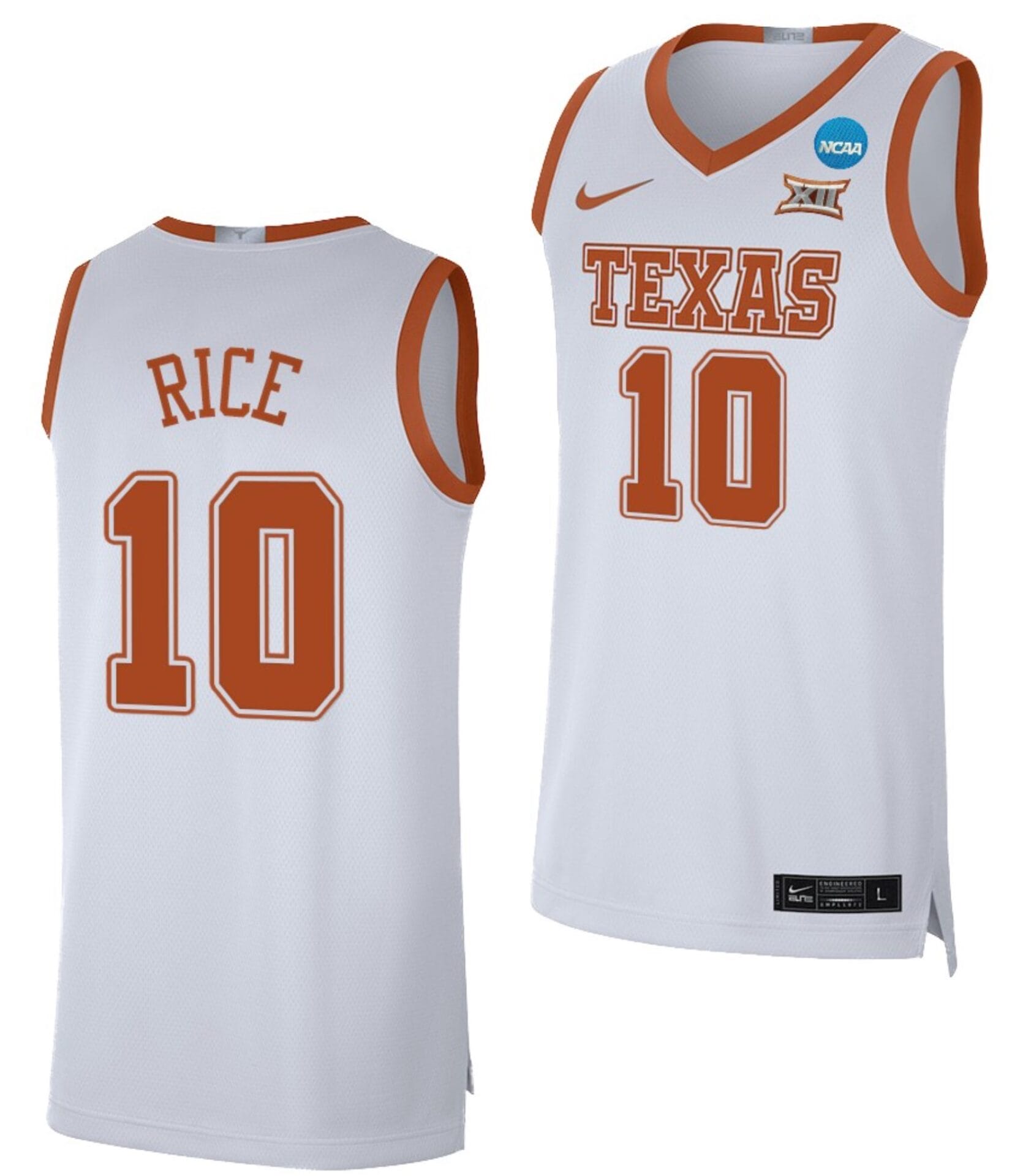 Sir'Jabari Rice Jersey #12 Texas Longhorns College Basketball 2023 NCAA March Madness White