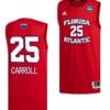 Tre Carroll Jersey #25 FAU Owls College Basketball 2023 NCAA March Madness Red