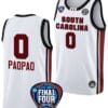Te-Hina Paopao Jersey #0 South Carolina Gamecocks Basketball 2024 NCAA March Madness Final Four White