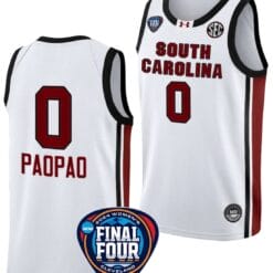 Te-Hina Paopao Jersey #0 South Carolina Gamecocks Basketball 2024 NCAA March Madness Final Four White
