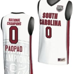 Te-Hina Paopao Jersey #0 South Carolina Gamecocks 2024 NCAA Basketball National Champions White