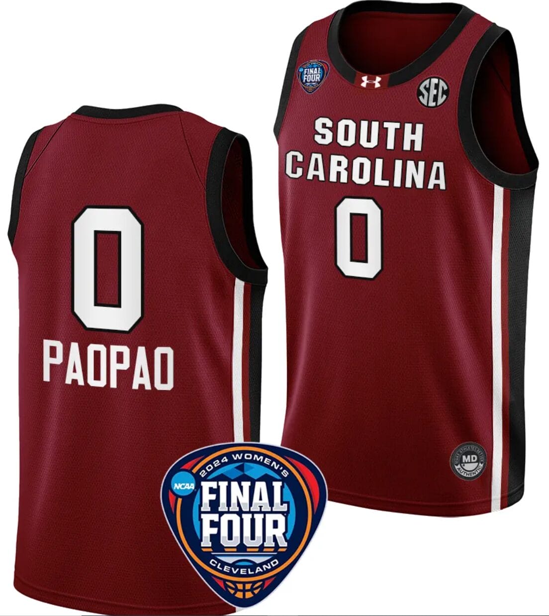 Te-Hina Paopao Jersey #0 South Carolina Gamecocks Basketball 2024 NCAA March Madness Final Four Garnet