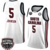 Tessa Johnson Jersey #5 South Carolina Gamecocks 2024 NCAA Basketball National Champions White Red