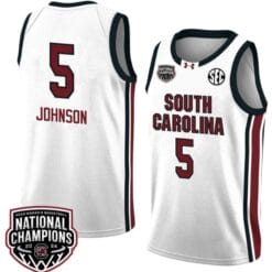 Tessa Johnson Jersey #5 South Carolina Gamecocks 2024 NCAA Basketball National Champions White Red