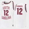 Trae Hannibal Jersey #12 South Carolina Gamecocks College Basketball White Replica
